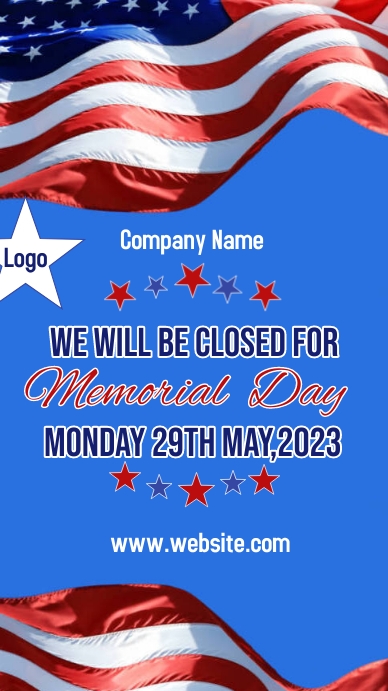 Memorial day closing Template | PosterMyWall
