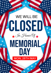 Memorial Day Closure A4 template