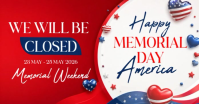 Memorial Day Closure Announcement Facebook Shared Image Video template