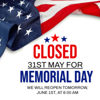 Memorial Day Closure Instagram Post template
