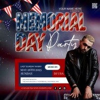 Memorial day club party event design template Persegi (1:1)