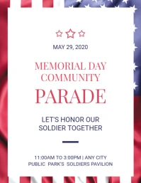 Memorial Day Community Parade Flyer Template Volantino (US Letter)