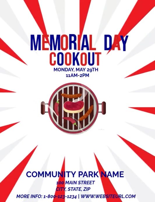 Memorial Day Cookout Template | PosterMyWall