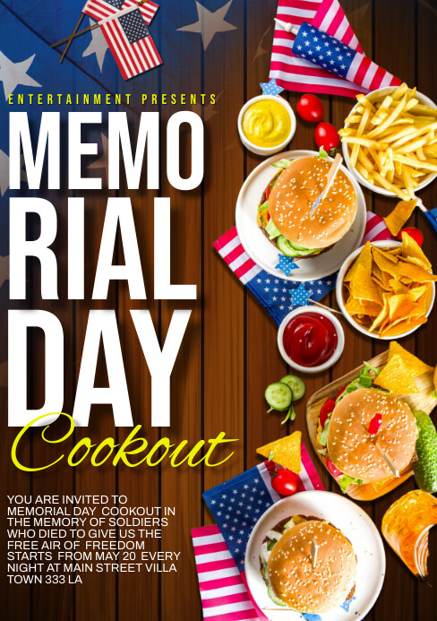 Memorial day cookout Template | PosterMyWall
