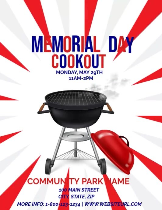 Cookout Sign Customized Memorial Day Cookout Template | PosterMyWall