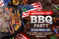 Memorial day cookout flyer Banner 4' × 6' template
