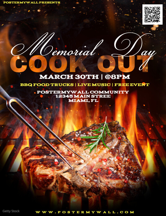 Memorial Day Cookout Flyer Templates PosterMyWall