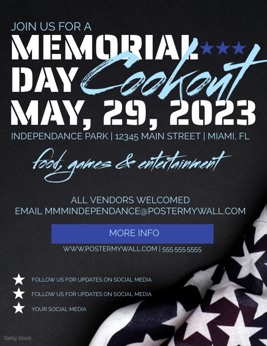Memorial Day Cookout Flyer Templates PosterMyWall