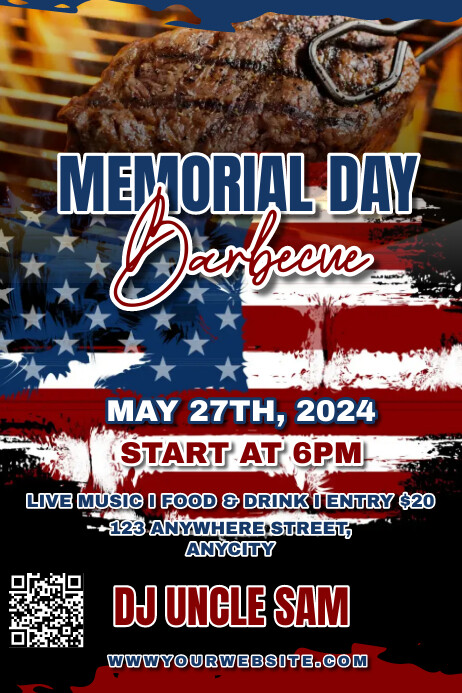 Memorial Day Cookout Invitation Poster 海报 template