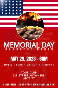 Memorial Day Cookout Invitation Poster Template | PosterMyWall