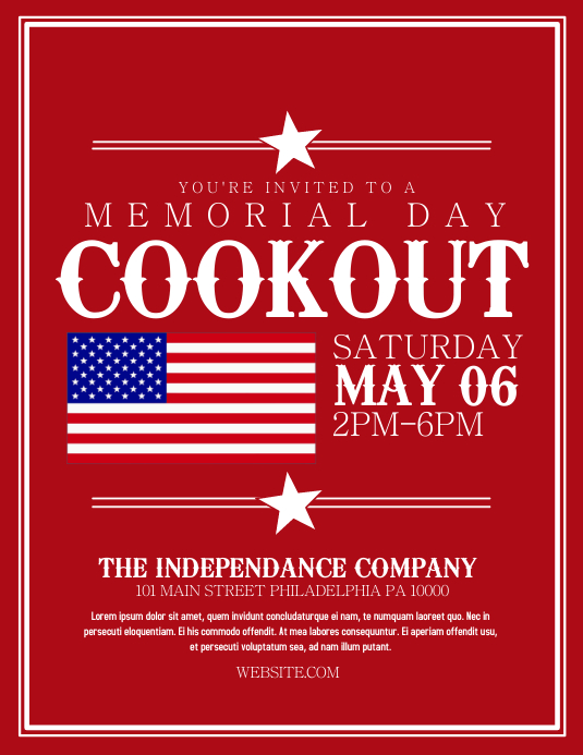 Memorial Day Cookout Template PosterMyWall