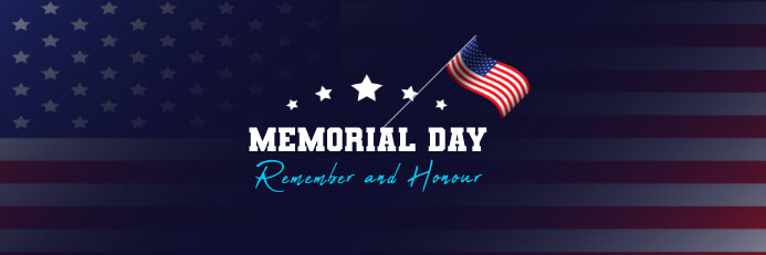 memorial day Banner 2 × 6 template