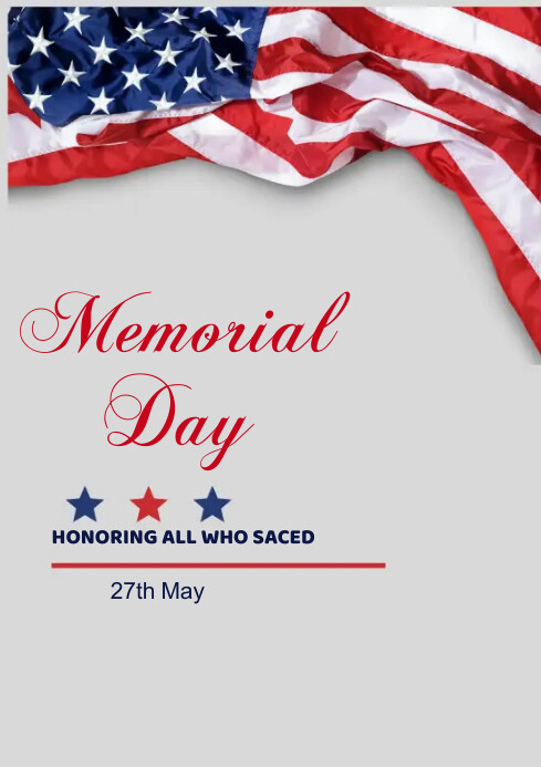 Memorial Day Template PosterMyWall