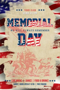 Memorial Day Banner 4' × 6' template