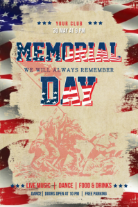 Memorial Day Banner 4' × 6' template