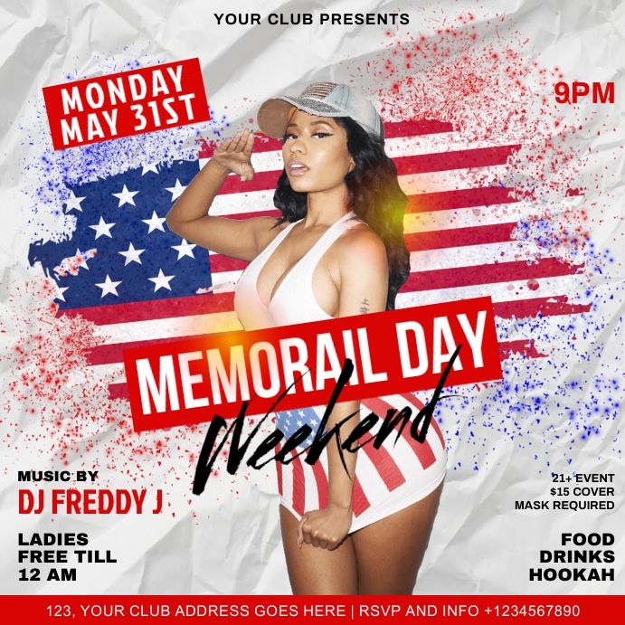 Memorial Day Instagram 帖子 template