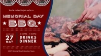 Memorial Day Facebook Banner BBQ Invitation template