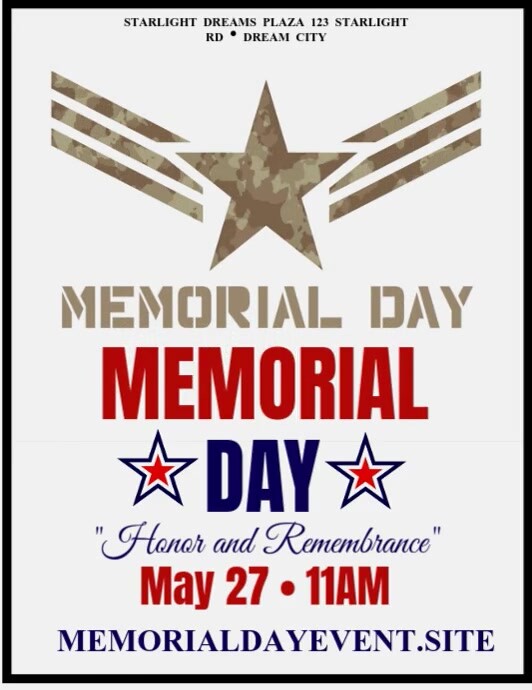 Memorial Day  Flyer (us Letter) template