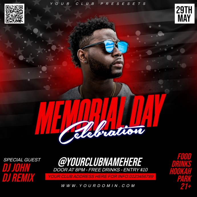 Memorial Day flyer Instagram 帖子 template