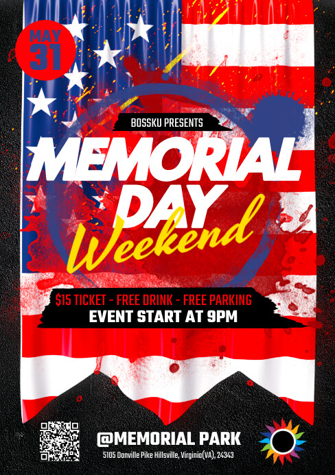 Memorial Day Flyer A5 template