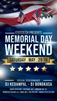 Memorial Day Flyer / Poster Template Instagram Story