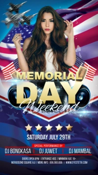 Memorial Day Flyer / Poster Template Instagram Story