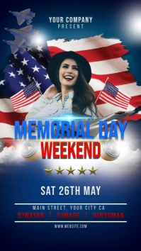 Memorial Day Flyer / Poster Template Instagram Story