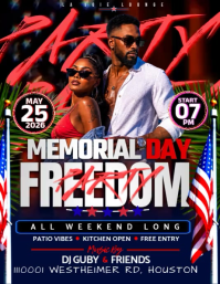 Memorial Day Freedom Party Flyer (format US Letter) template