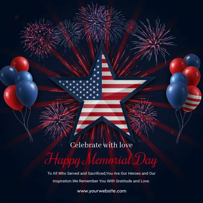 memorial day greeting card instagram post Square (1:1) template