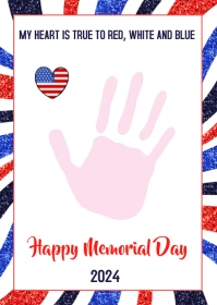 Memorial Day handprint A6 template