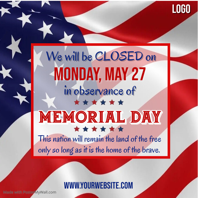 memorial day holiday poster Templat | PosterMyWall