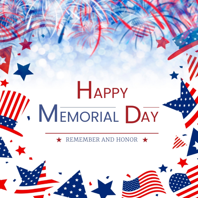 Memorial Day Instagram post. Template PosterMyWall