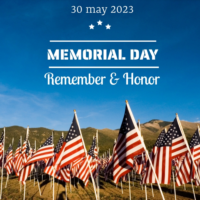 Memorial Day Instagram post. Template PosterMyWall