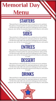 Memorial Day Menu  Digital Display (9:16) template