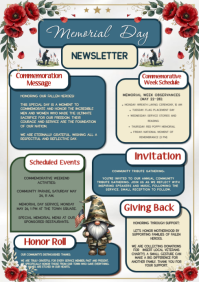 Memorial Day Newsletter A4 Template.