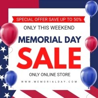 Memorial Day Online Sale Video Ad Carré (1:1) template