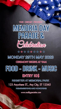 Memorial day parade and celebration. template