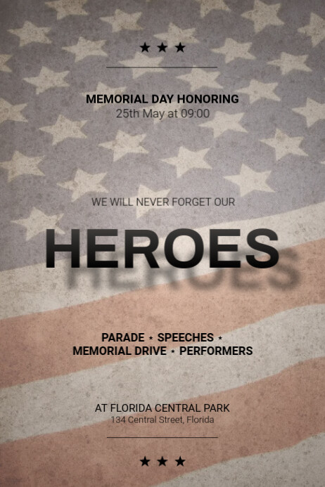 Memorial Day Parade Flyer Design Vorlage Vorlage Postermywall