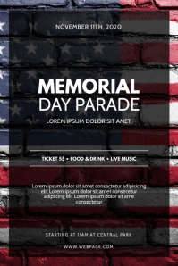 Memorial Day Parade Flyer Template Affiche