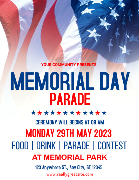 Memorial Day parade flyer. Template PosterMyWall