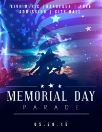 Memorial Day Parade Neon Flyer Folder (US Letter) template