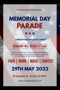Memorial Day parade poster template.