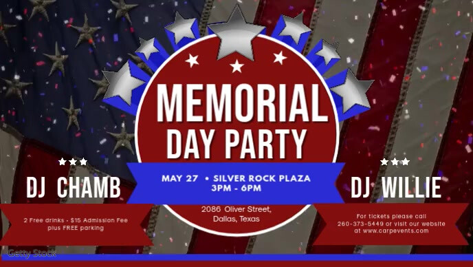 Memorial Day Party Banner Invitation Facebook Cover