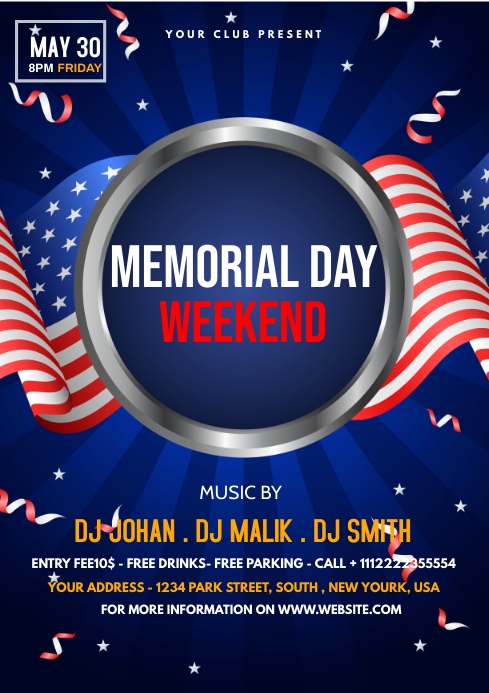 Memorial Day Party Template PosterMyWall