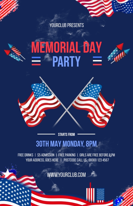 Memorial Day Party Template | PosterMyWall