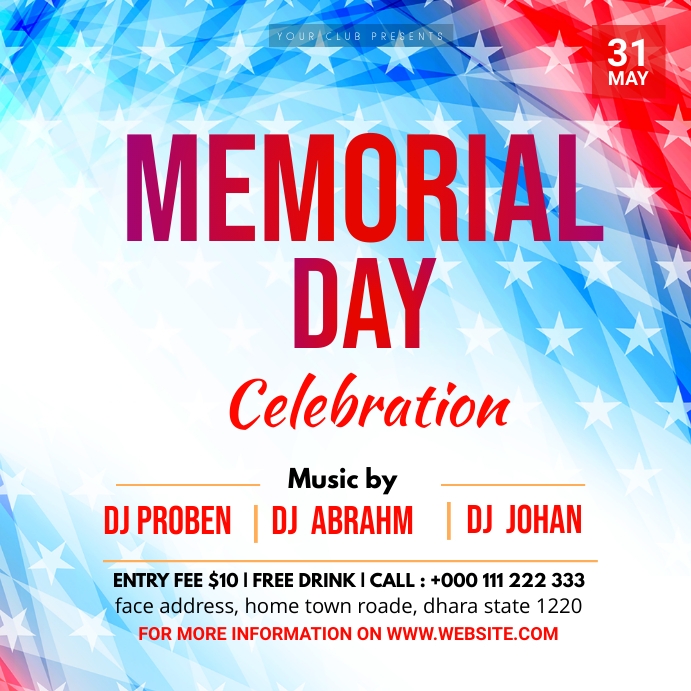 Memorial Day Party Template PosterMyWall