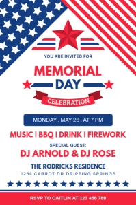 Memorial Day Party Poster template