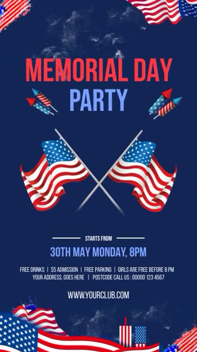Copy of Memorial Day Party Digital Display | PosterMyWall