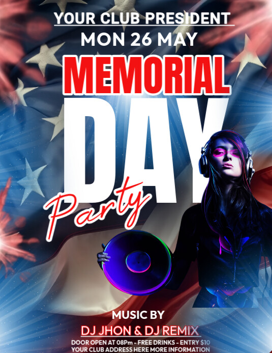 Memorial day party flyer 2025 Template | PosterMyWall