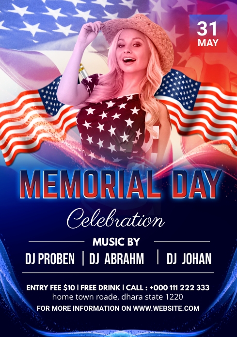 Memorial Day Party Flyer Template | PosterMyWall